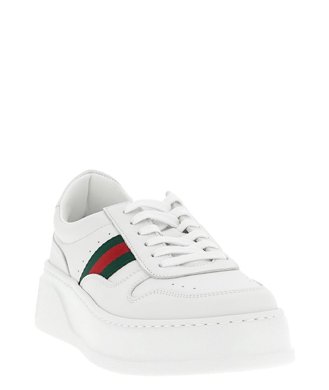 GUCCI Белые кожаные кеды, фото 2