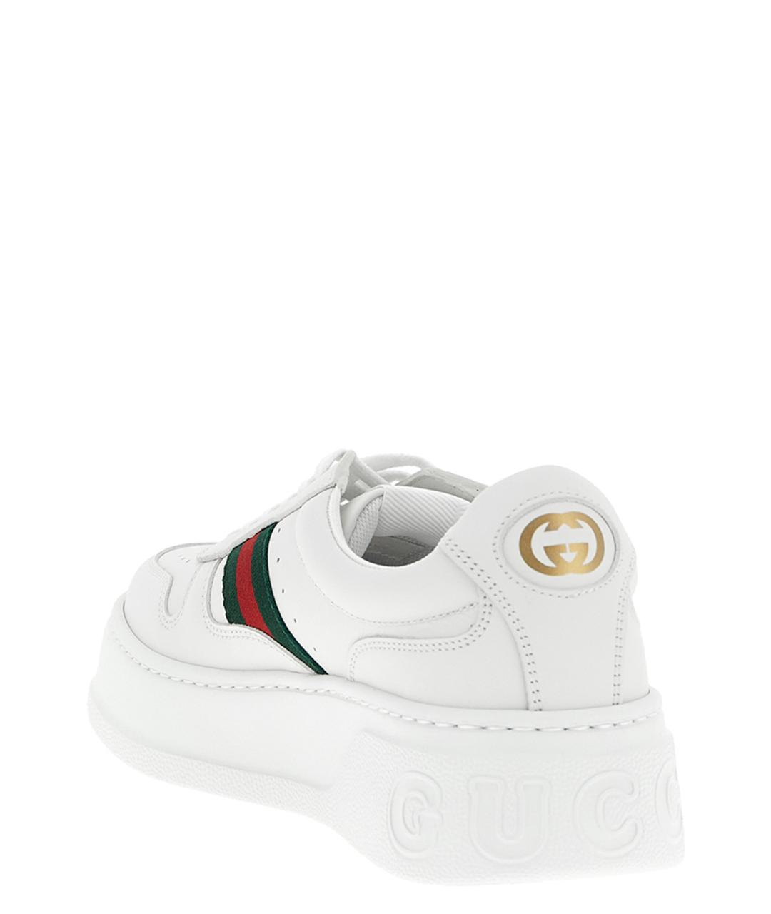 GUCCI Белые кожаные кеды, фото 3