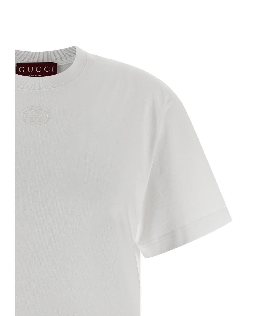 GUCCI Белая хлопковая футболка, фото 3