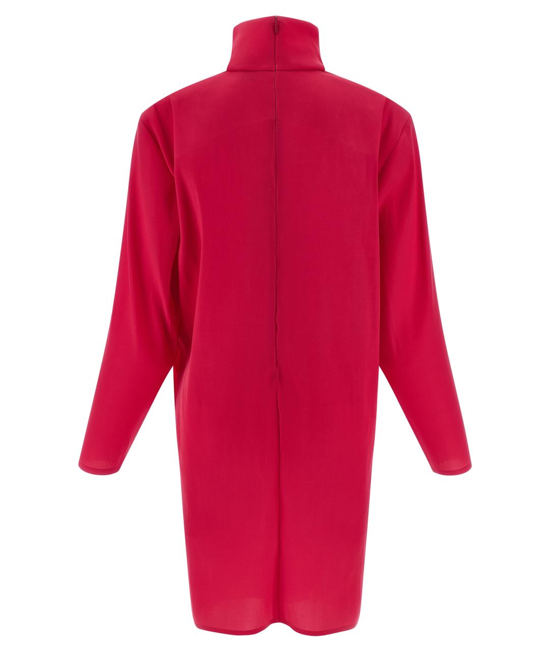 SAINT LAURENT Фуксия шелковое повседневное платье, фото 2