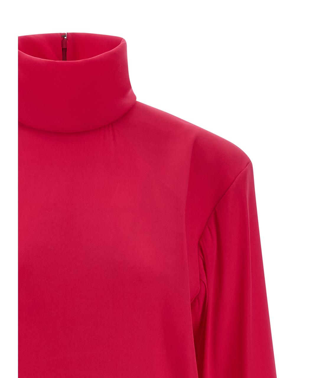 SAINT LAURENT Фуксия шелковое повседневное платье, фото 3