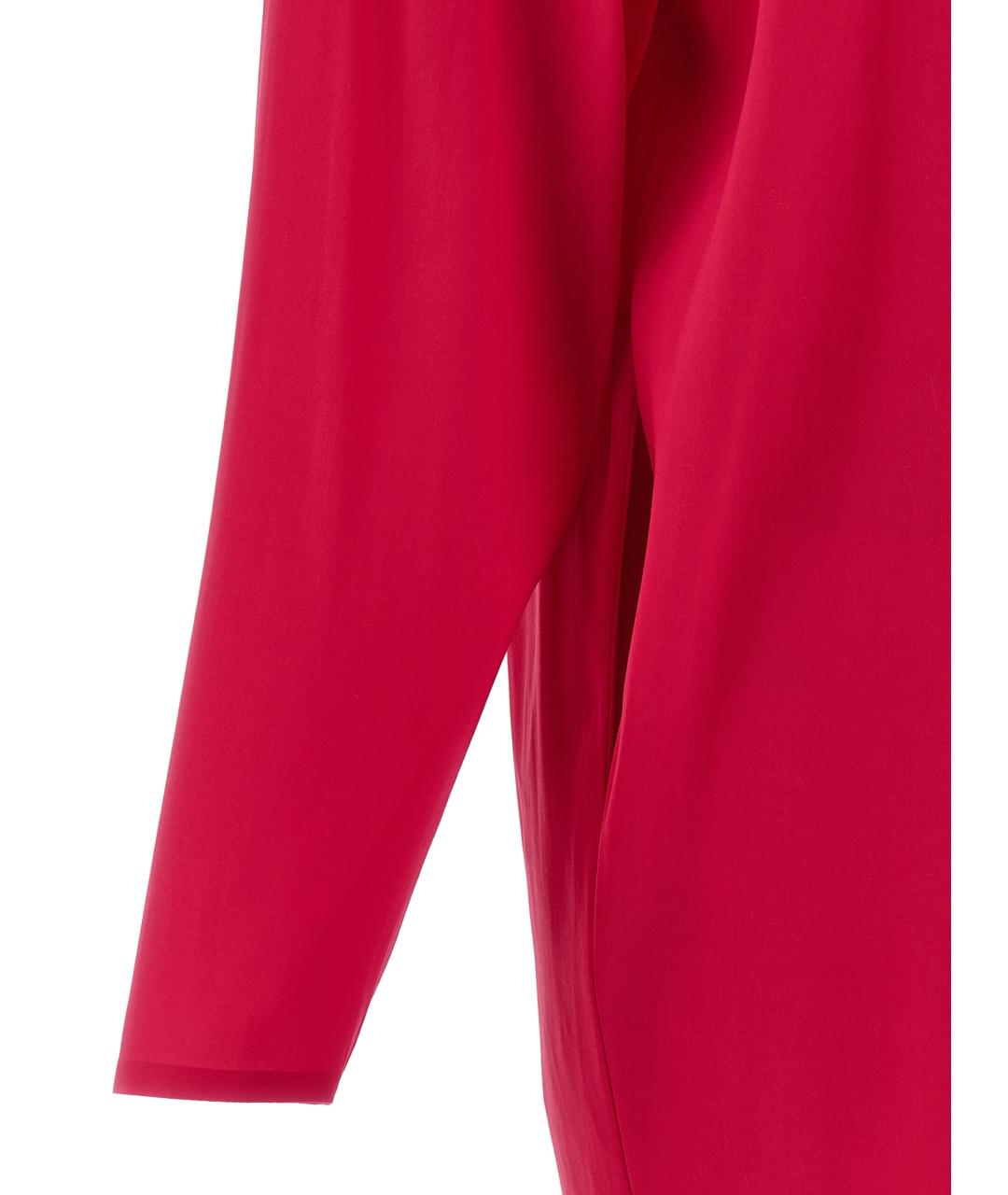 SAINT LAURENT Фуксия шелковое повседневное платье, фото 4