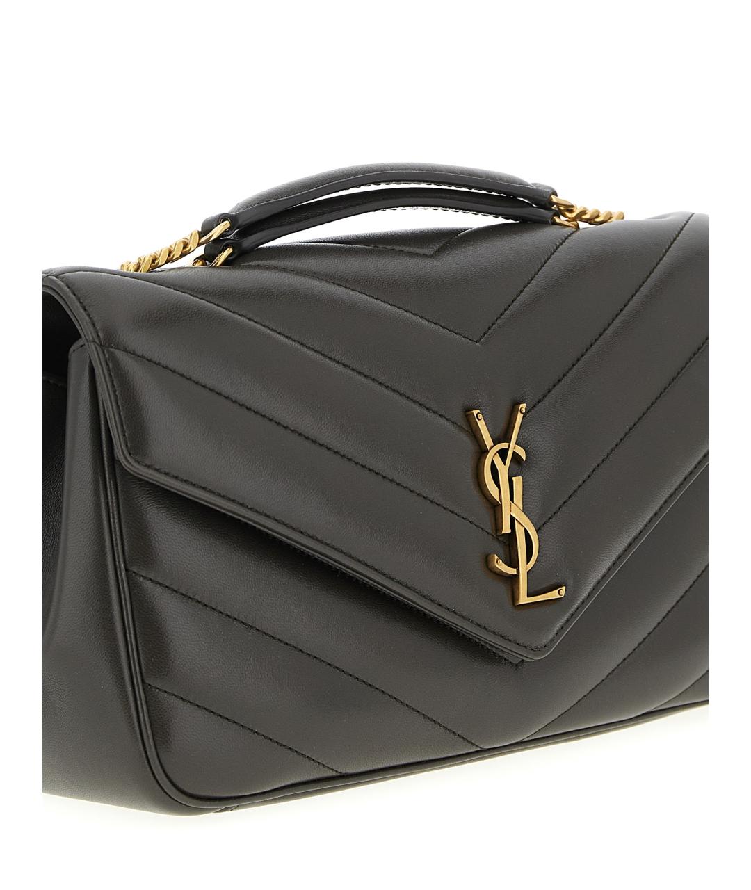 SAINT LAURENT Коричневая кожаная сумка через плечо, фото 3