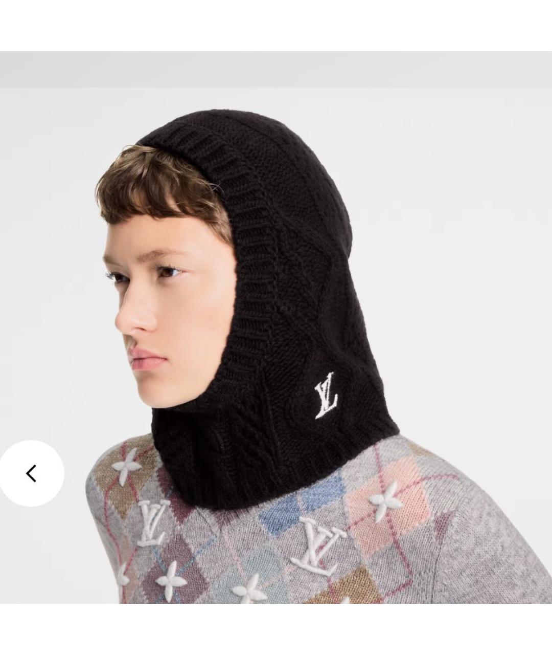 LOUIS VUITTON Черная шапка, фото 2