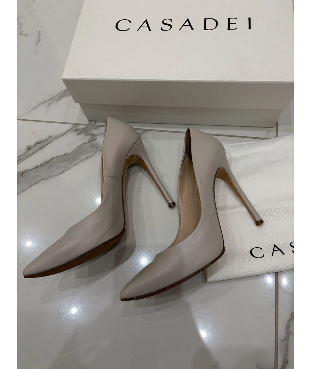 CASADEI Серые кожаные туфли, фото 6