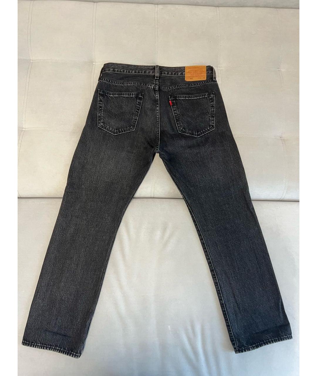 LEVI'S Черные хлопковые прямые джинсы, фото 2