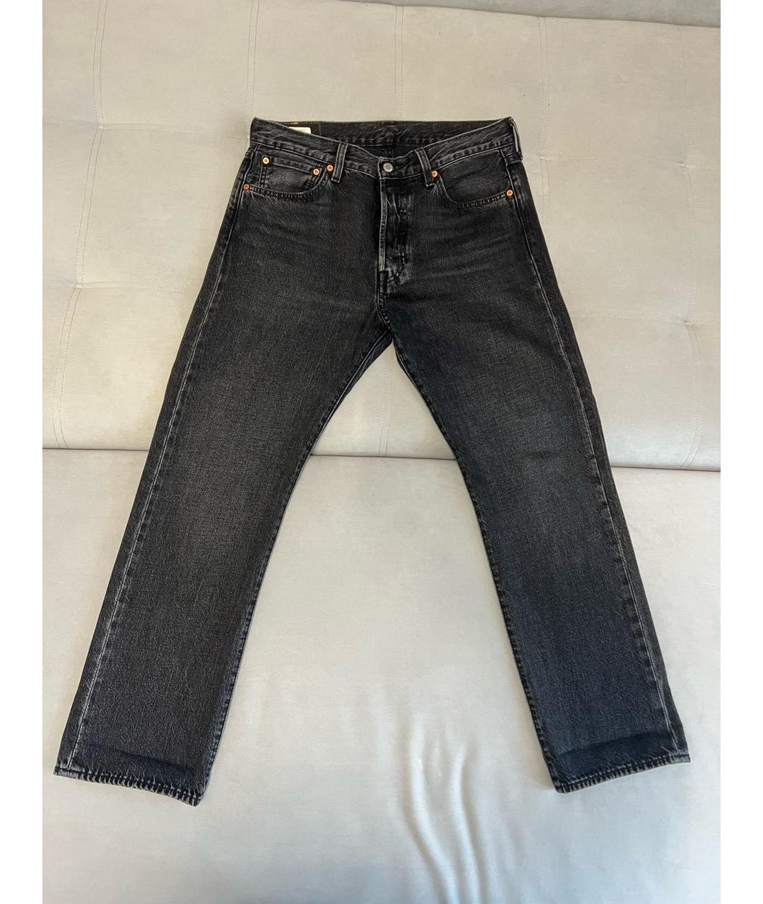 LEVI'S Черные хлопковые прямые джинсы, фото 5