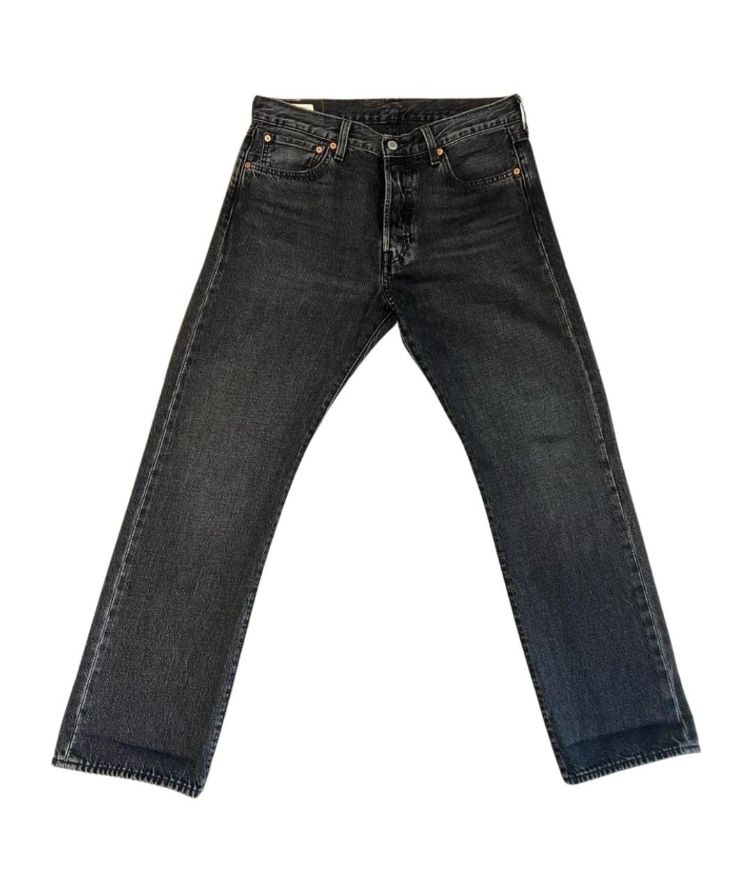 LEVI'S Черные хлопковые прямые джинсы, фото 1