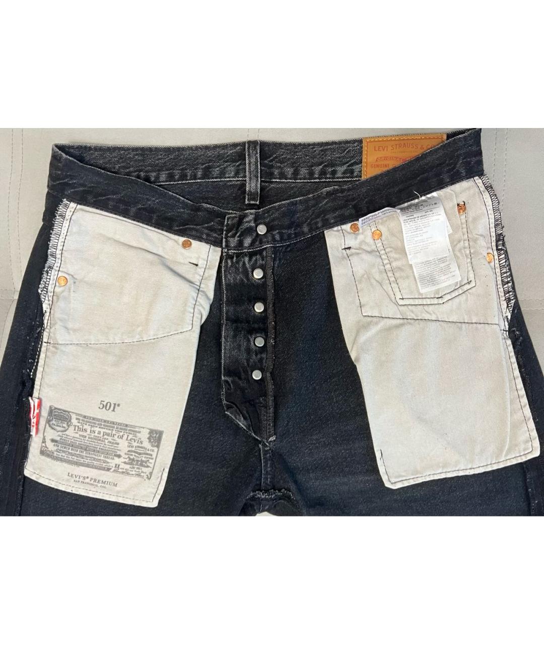 LEVI'S Черные хлопковые прямые джинсы, фото 3
