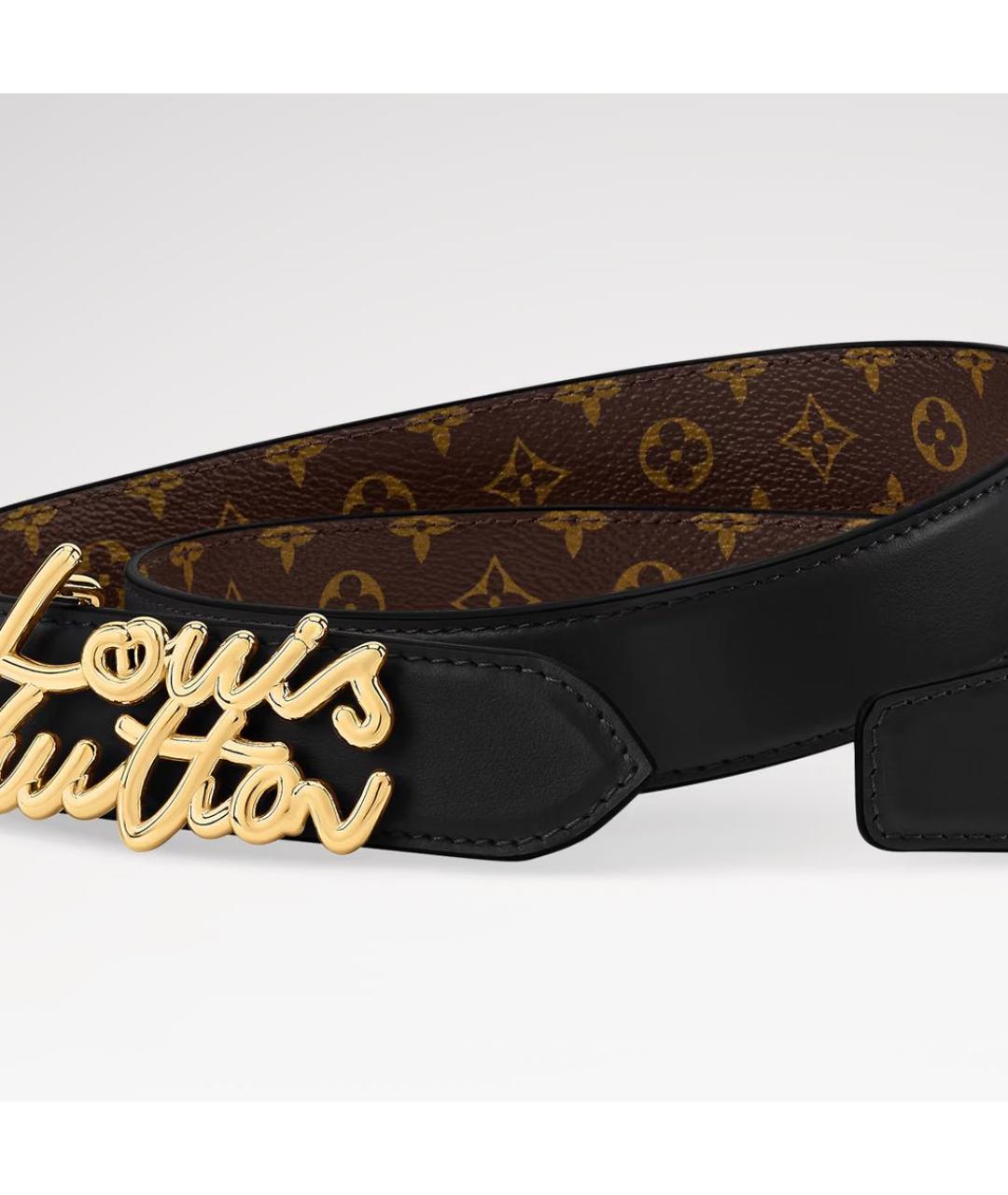 LOUIS VUITTON Коричневый кожаный ремень, фото 4