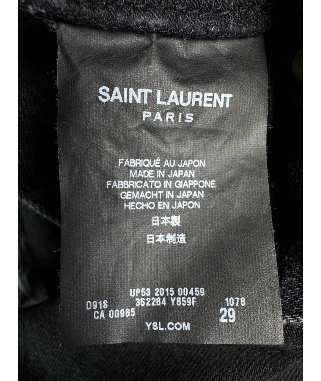 SAINT LAURENT Черные хлопковые джинсы скинни, фото 6
