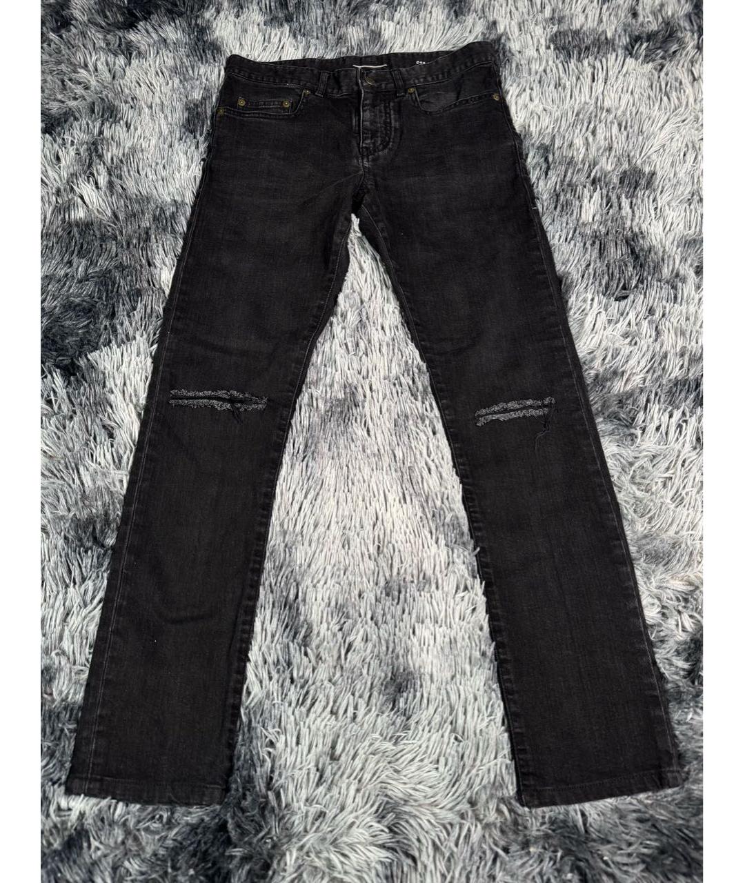 SAINT LAURENT Черные хлопковые джинсы скинни, фото 7