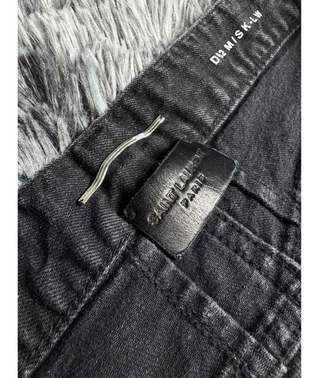 SAINT LAURENT Черные хлопковые джинсы скинни, фото 4