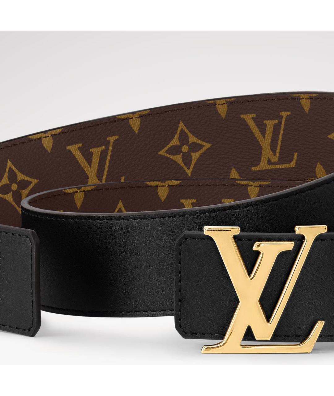 LOUIS VUITTON Коричневый кожаный ремень, фото 3