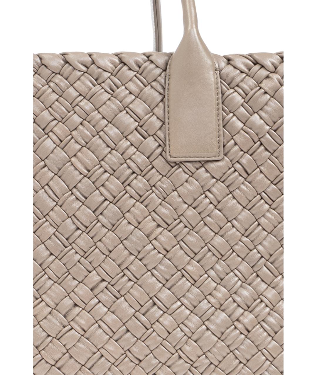BOTTEGA VENETA Бежевая кожаная сумка тоут, фото 6