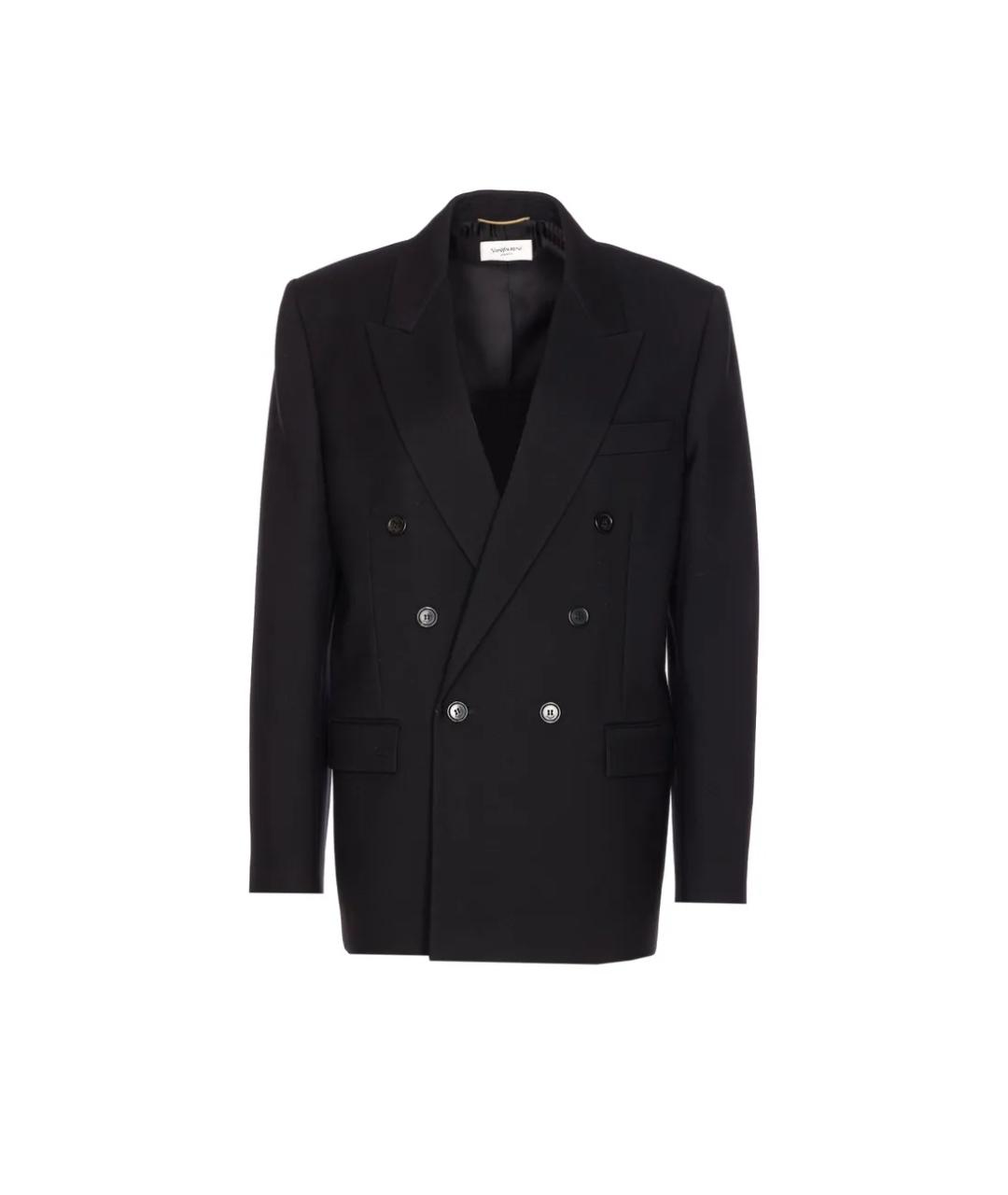 SAINT LAURENT Черный шерстяной жакет/пиджак, фото 1