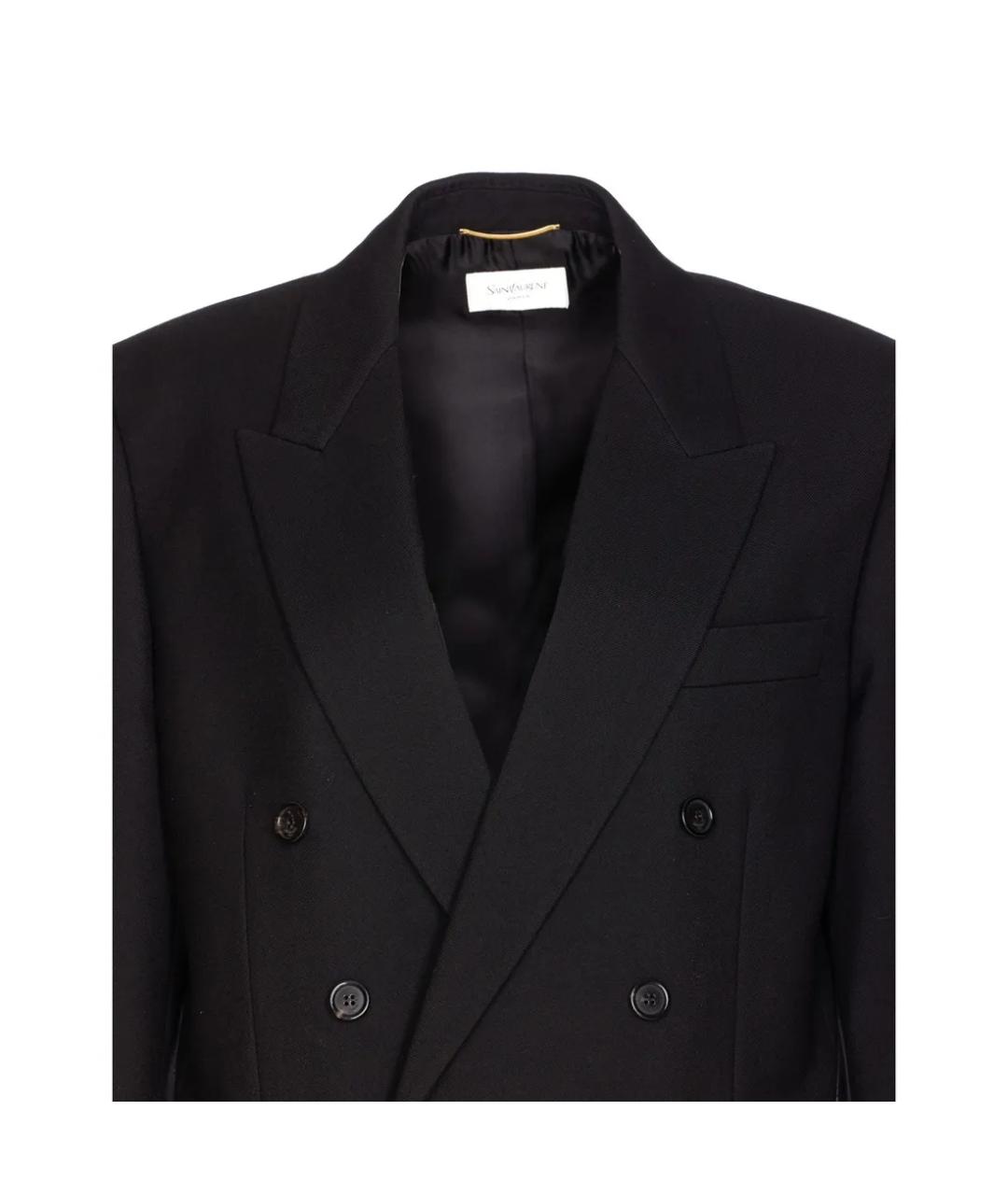 SAINT LAURENT Черный шерстяной жакет/пиджак, фото 2