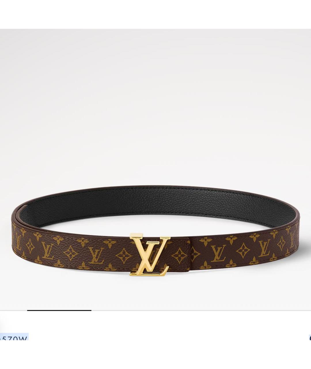 LOUIS VUITTON Коричневый кожаный ремень, фото 5
