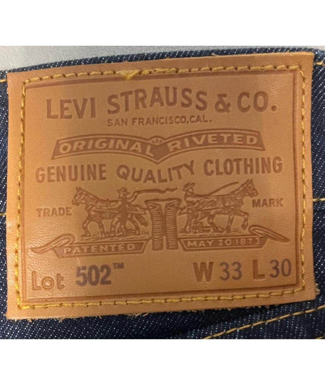 LEVI'S Темно-синие хлопковые прямые джинсы, фото 4