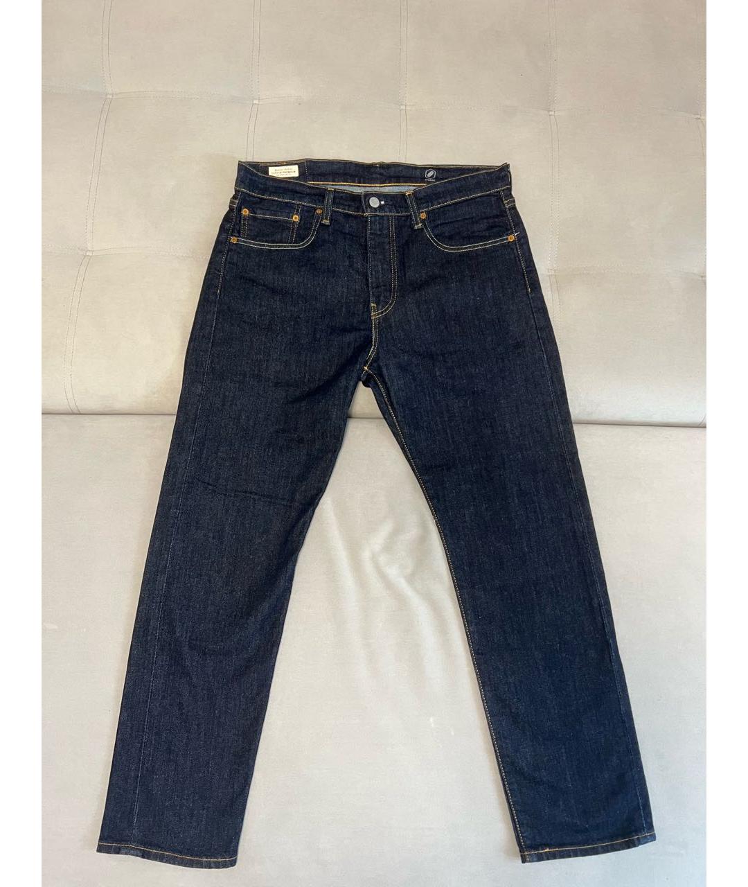 LEVI'S Темно-синие хлопковые прямые джинсы, фото 5
