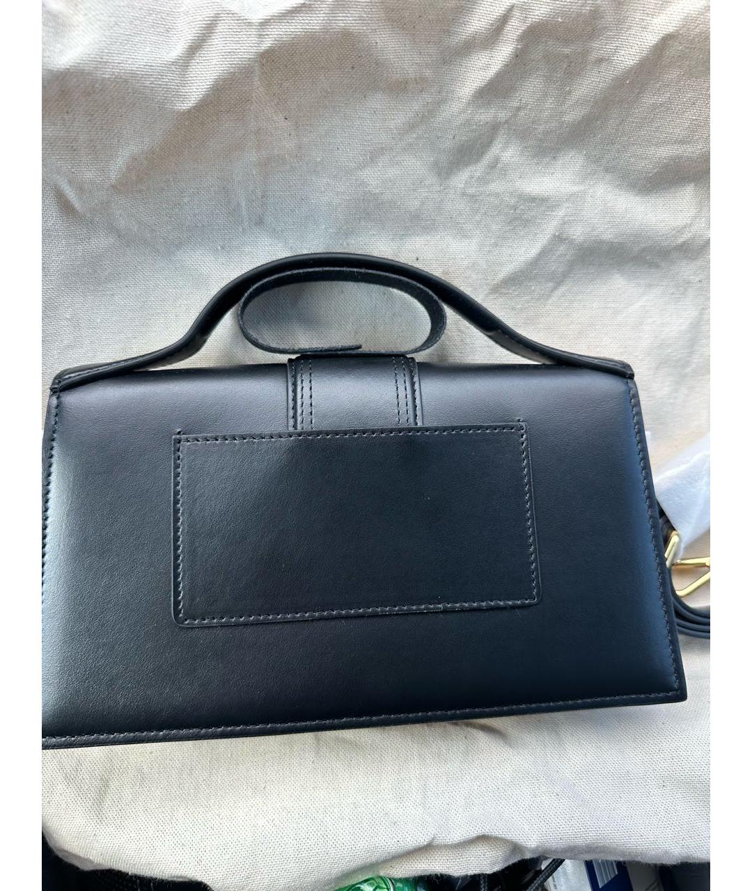JACQUEMUS Черная кожаная сумка с короткими ручками, фото 7