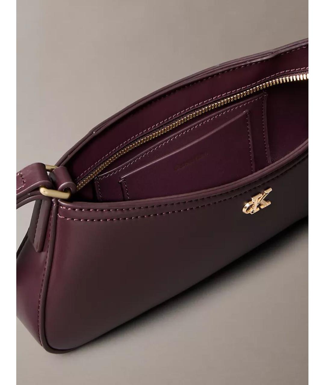 CALVIN KLEIN Бордовая сумка через плечо из искусственной кожи, фото 2