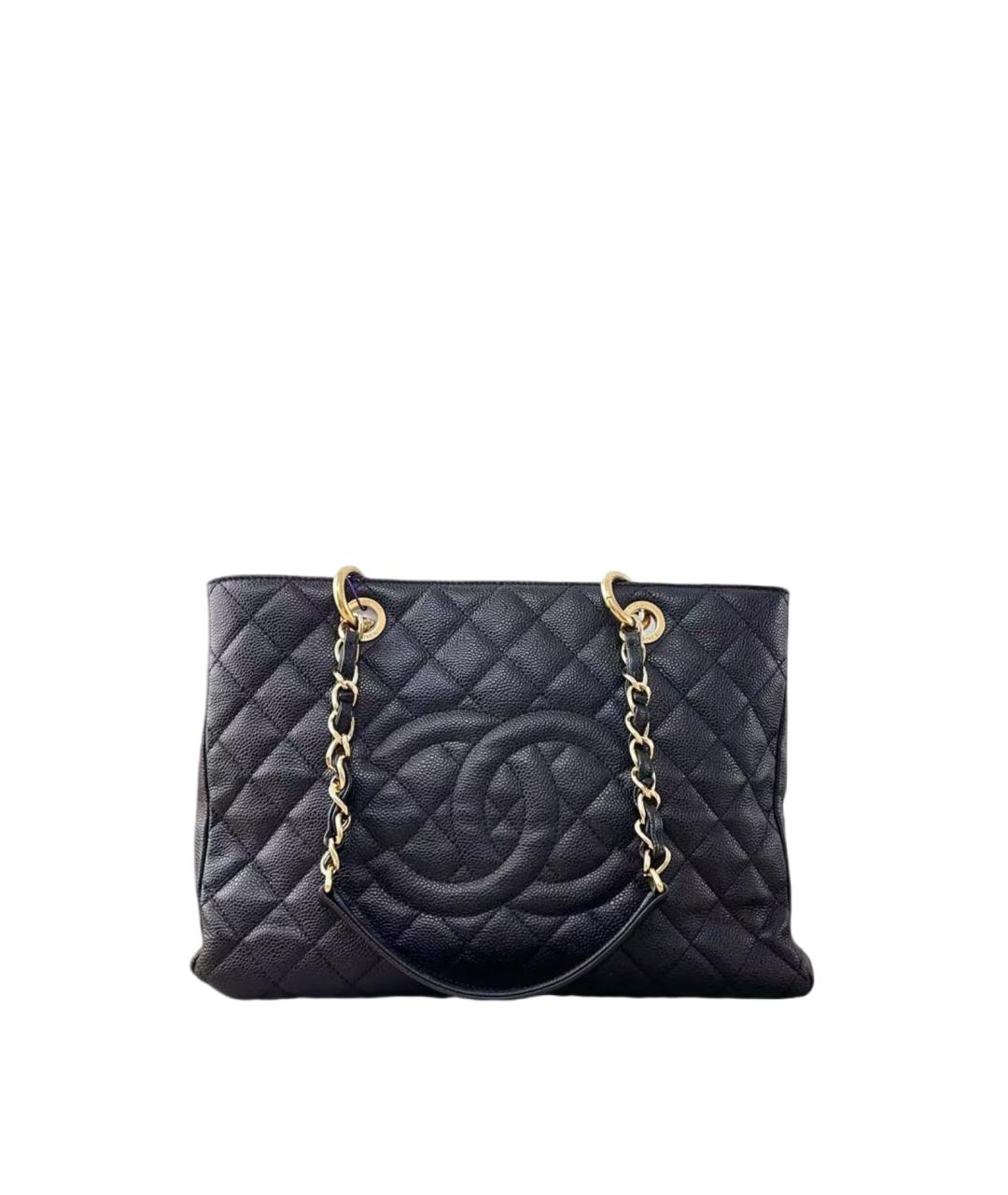 CHANEL Черная кожаная сумка тоут, фото 1