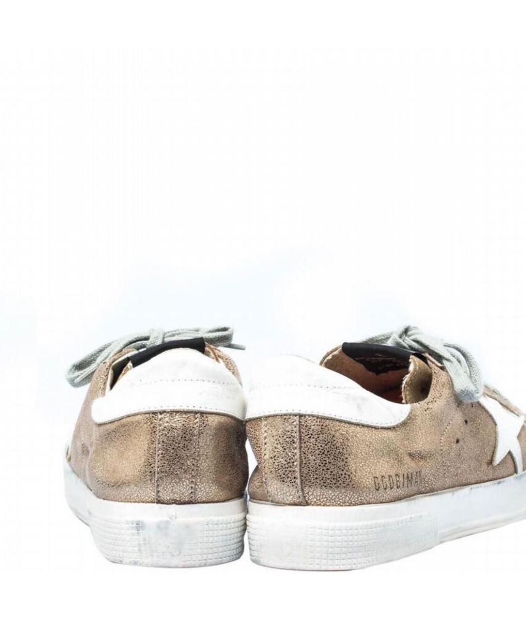 GOLDEN GOOSE DELUXE BRAND Золотые кожаные кеды, фото 3