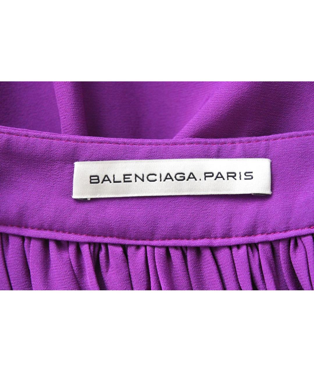 BALENCIAGA Фиолетовая вискозная юбка мини, фото 5