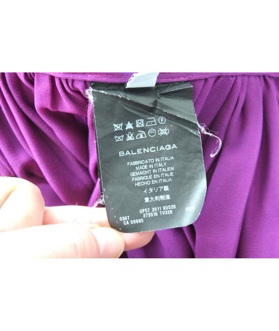 BALENCIAGA Фиолетовая вискозная юбка мини, фото 7