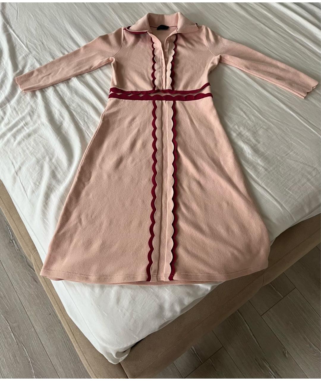 ELISABETTA FRANCHI Коралловое вискозное повседневное платье, фото 5
