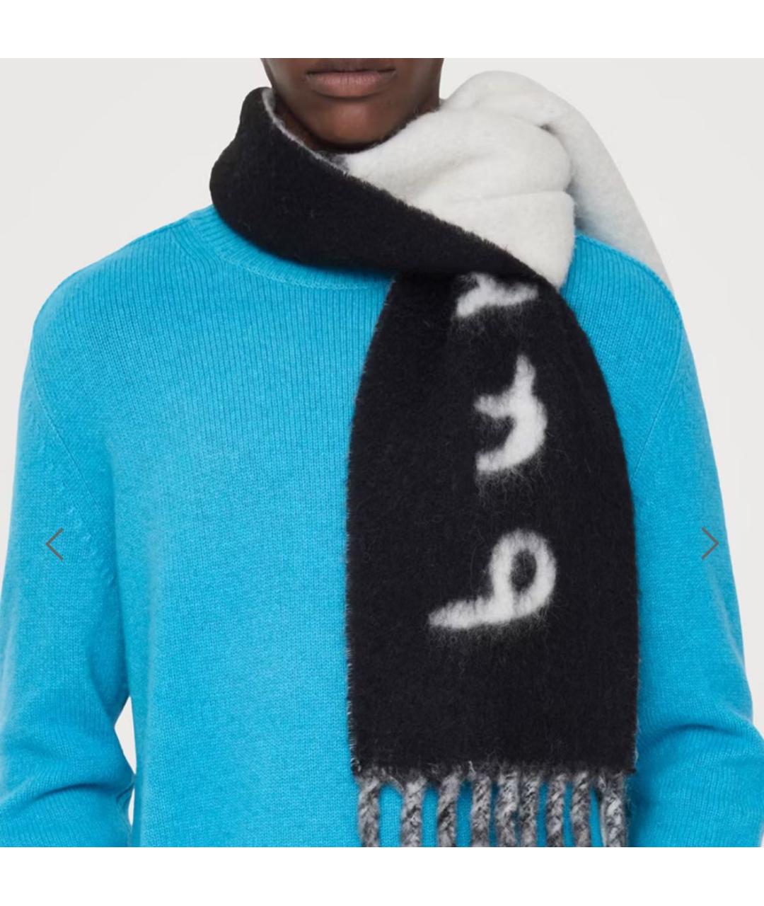 BURBERRY Черный шерстяной шарф, фото 4