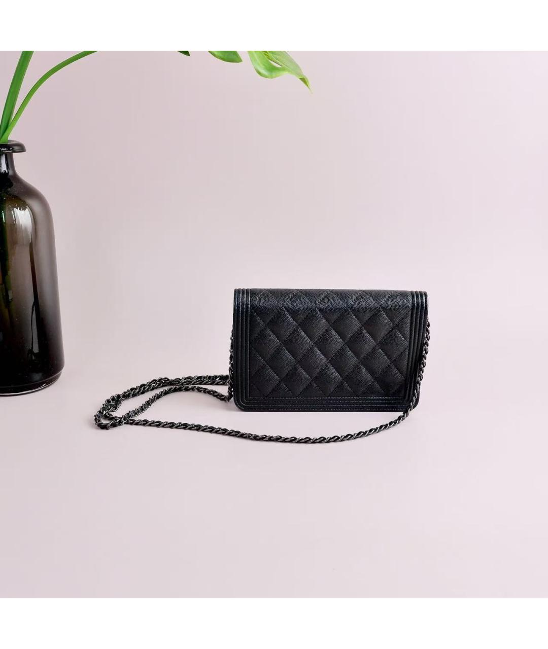 CHANEL Черная кожаная сумка через плечо, фото 4