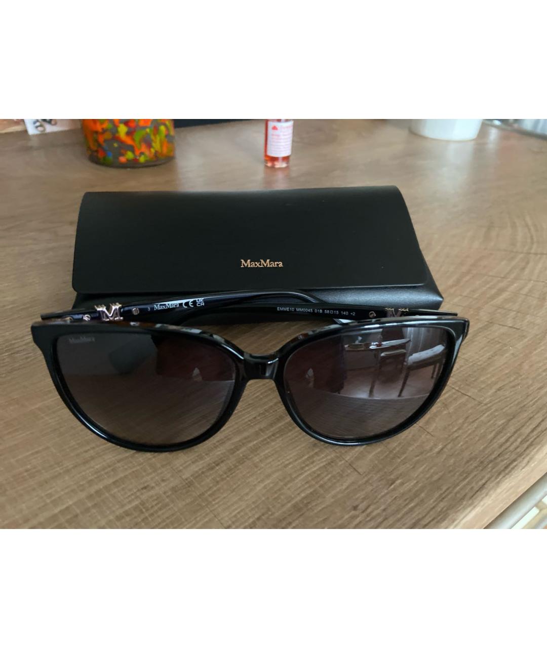MAX MARA Черные пластиковые солнцезащитные очки, фото 3