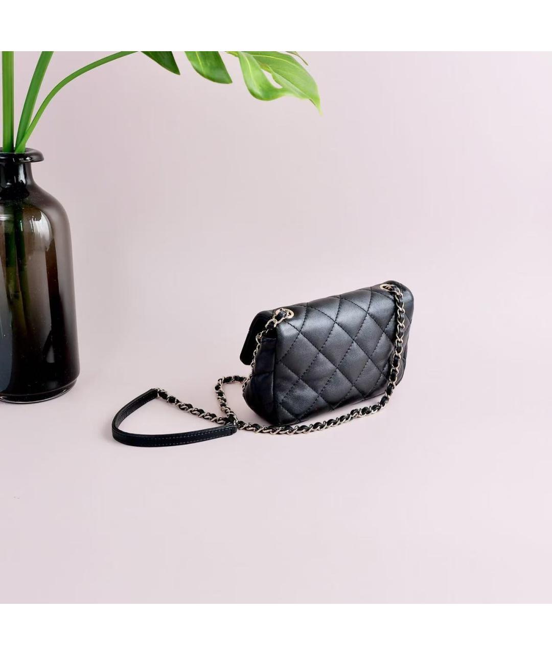 CHANEL Черная кожаная сумка через плечо, фото 6