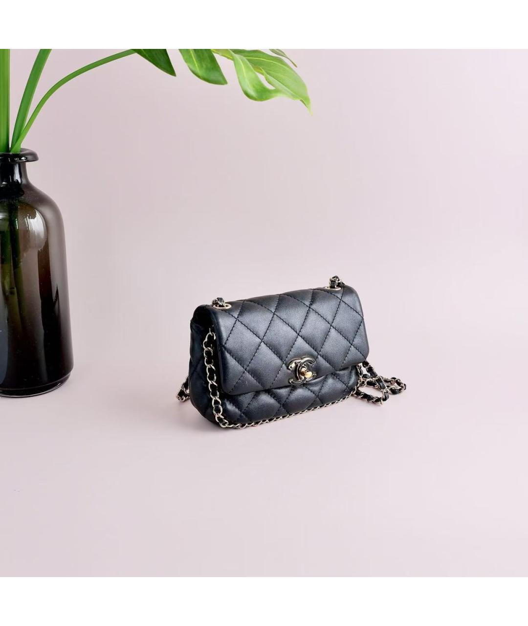 CHANEL Черная кожаная сумка через плечо, фото 3