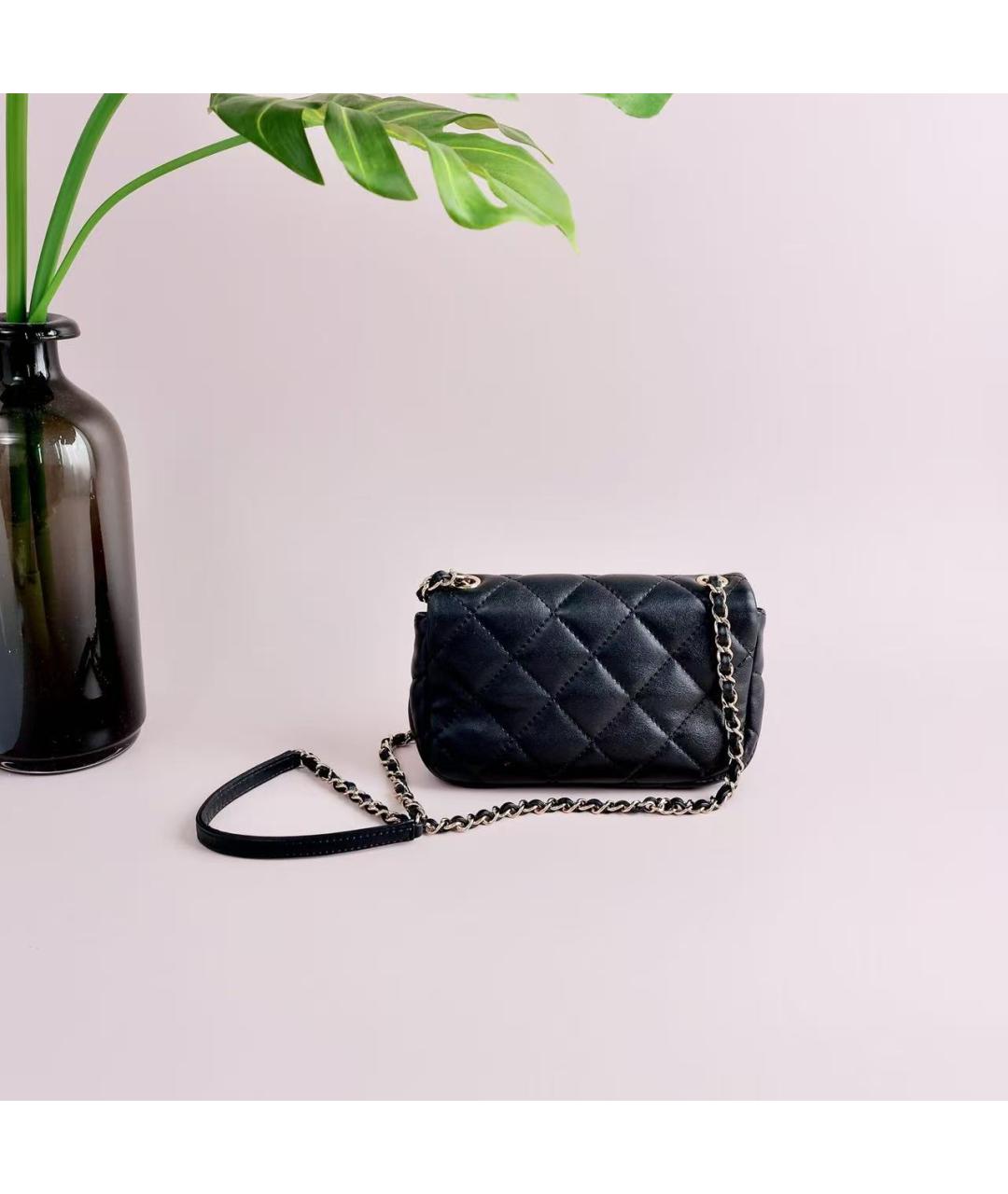 CHANEL Черная кожаная сумка через плечо, фото 4