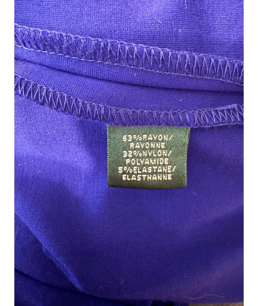 RALPH LAUREN Синее вискозное повседневное платье, фото 4