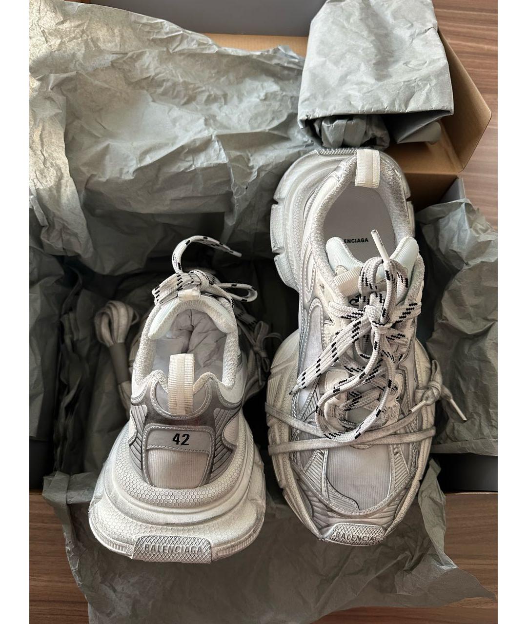 BALENCIAGA Серебряные низкие кроссовки / кеды, фото 2