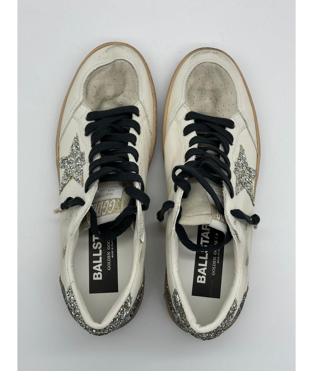 GOLDEN GOOSE DELUXE BRAND Бежевые кожаные низкие кроссовки / кеды, фото 3