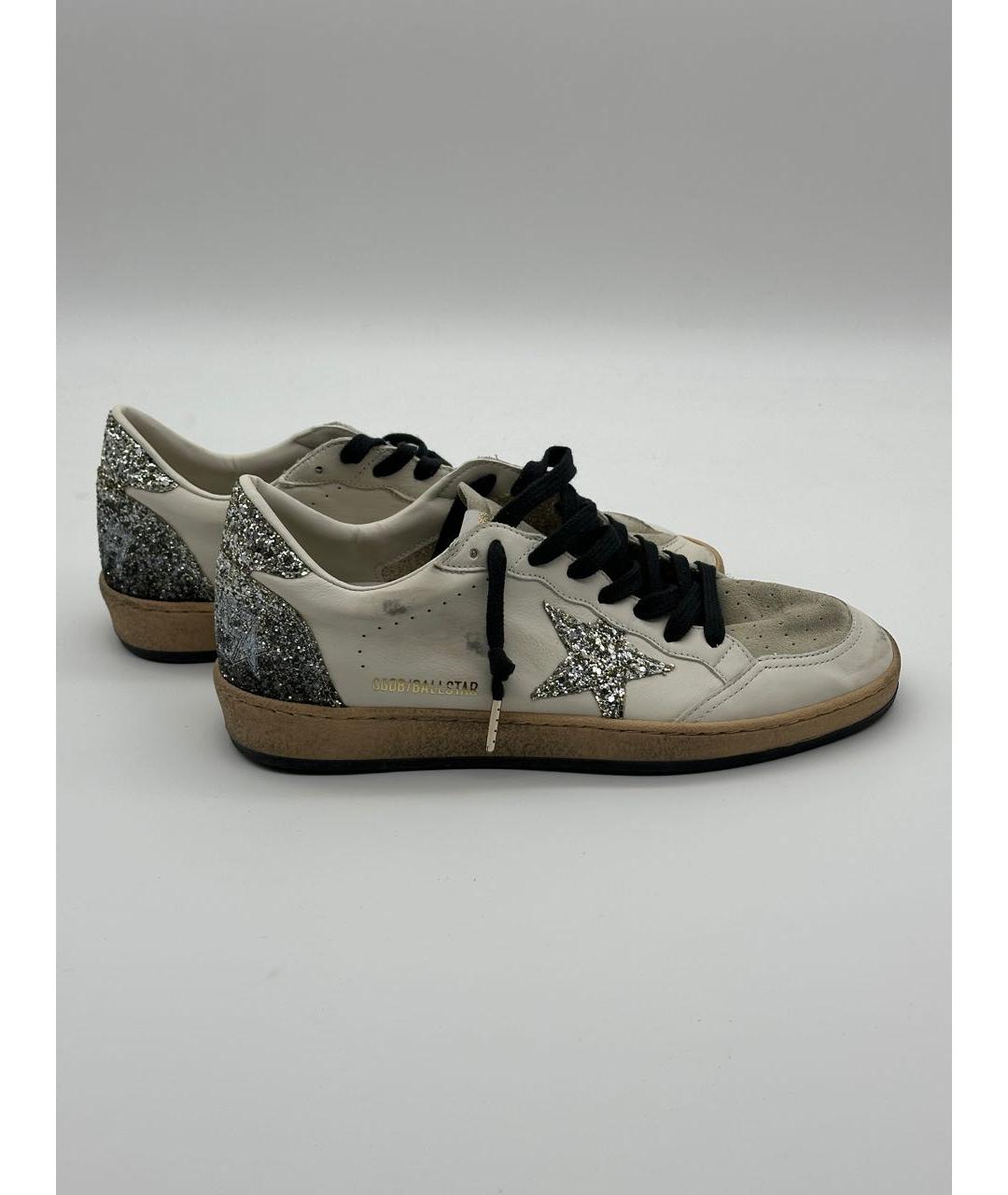 GOLDEN GOOSE DELUXE BRAND Бежевые кожаные низкие кроссовки / кеды, фото 5
