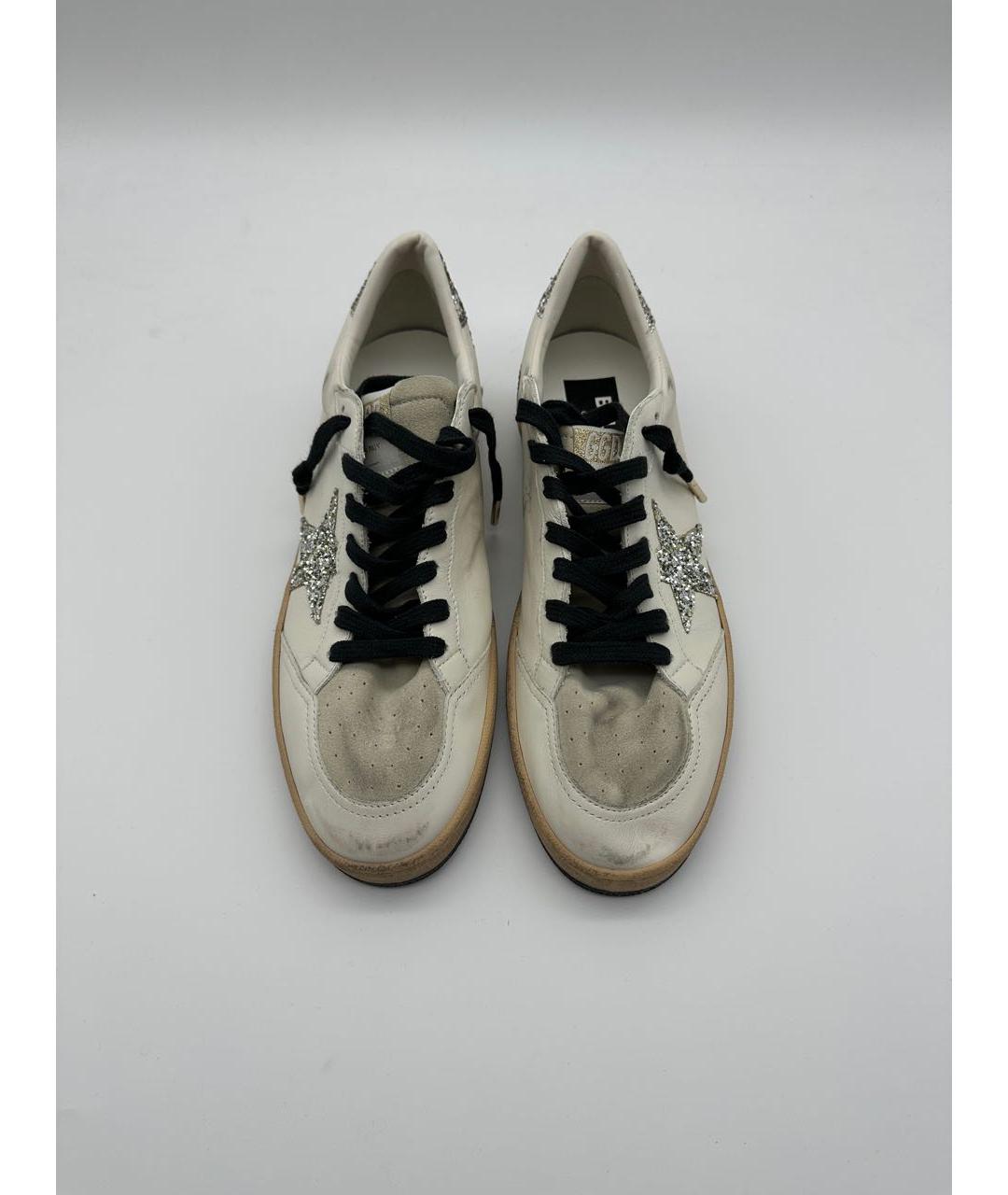 GOLDEN GOOSE DELUXE BRAND Бежевые кожаные низкие кроссовки / кеды, фото 2