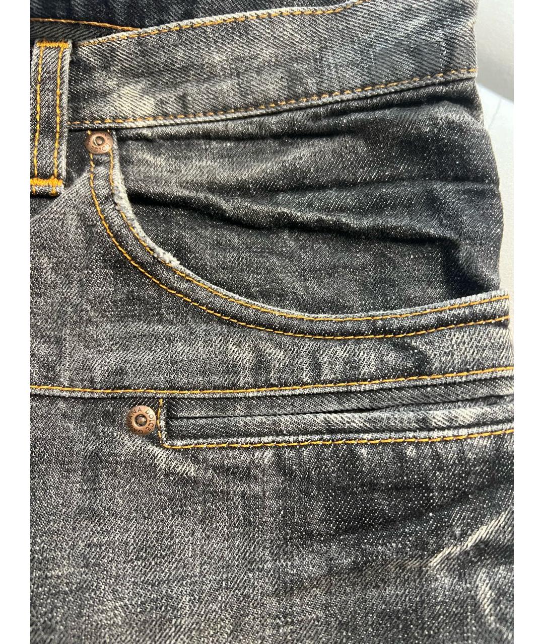 DOLCE&GABBANA Черные хлопковые прямые джинсы, фото 6
