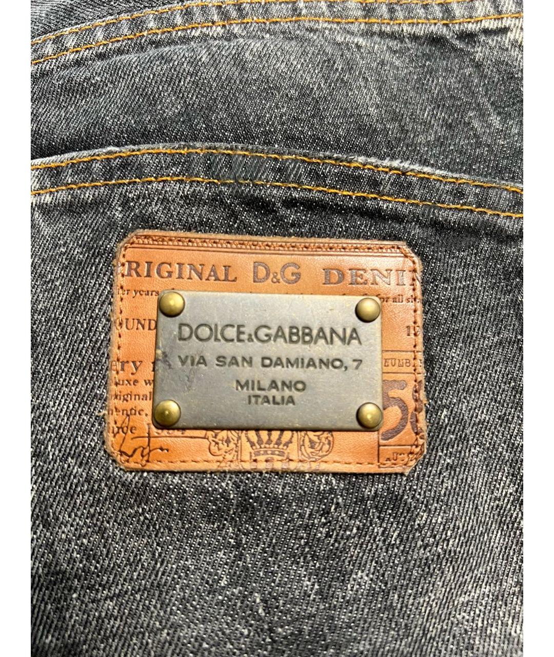 DOLCE&GABBANA Черные хлопковые прямые джинсы, фото 5