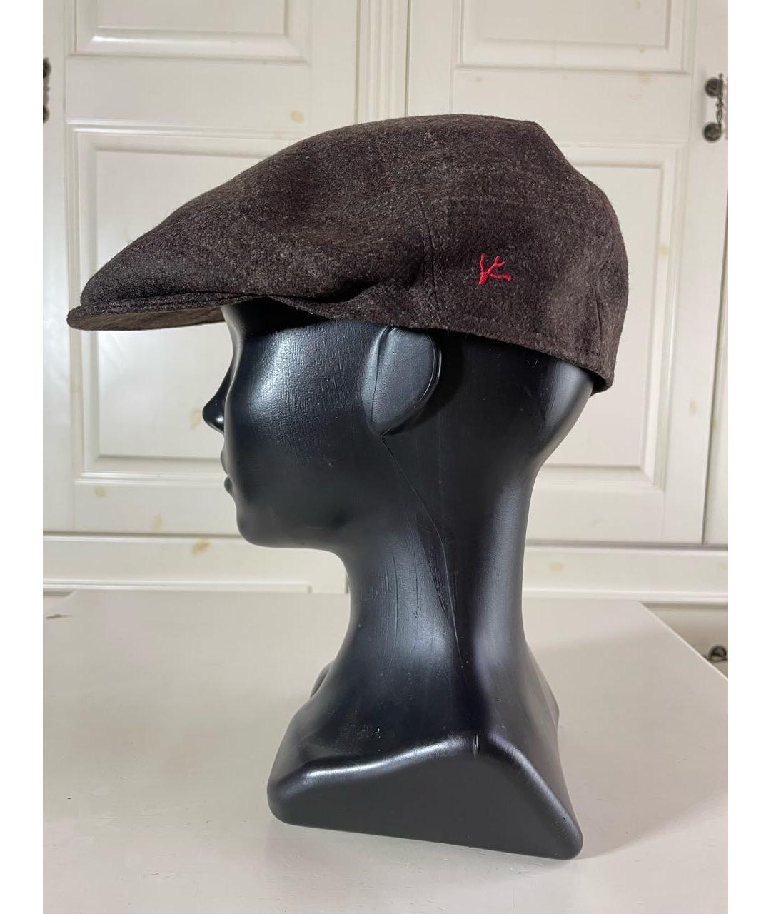 ISAIA Коричневая шерстяная кепка/бейсболка, фото 5