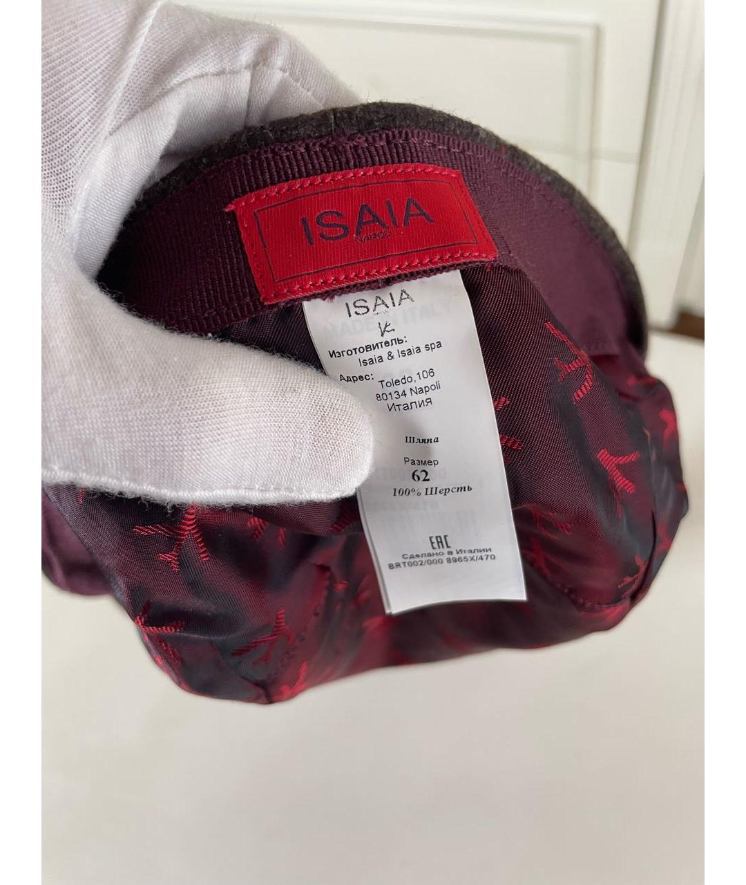ISAIA Коричневая шерстяная кепка/бейсболка, фото 4