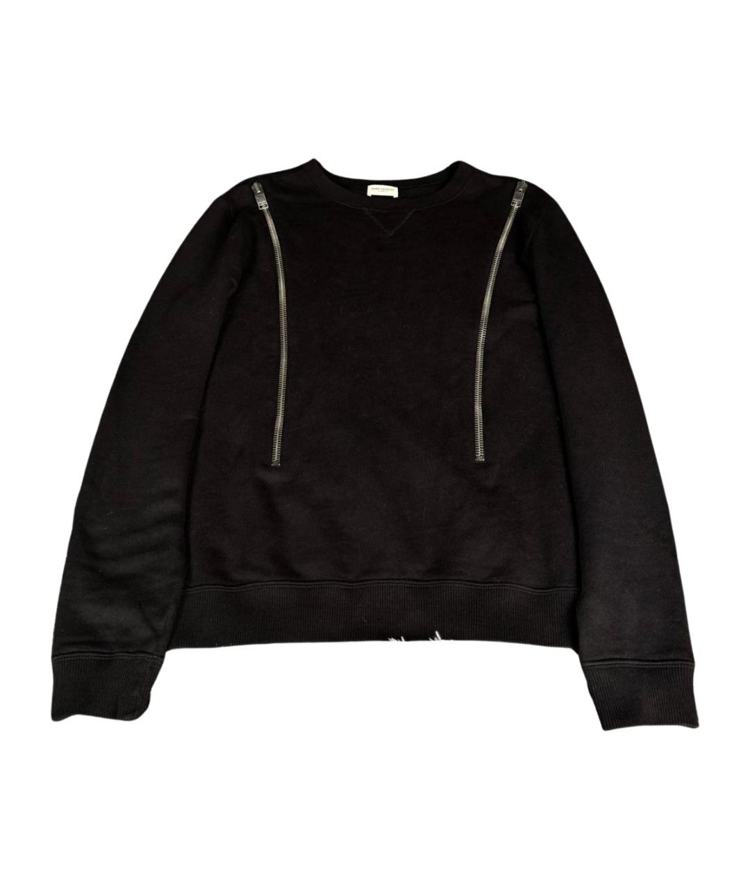 SAINT LAURENT Черный хлопковый джемпер / свитер, фото 1