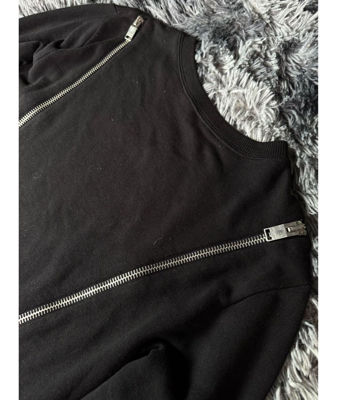 SAINT LAURENT Черный хлопковый джемпер / свитер, фото 4