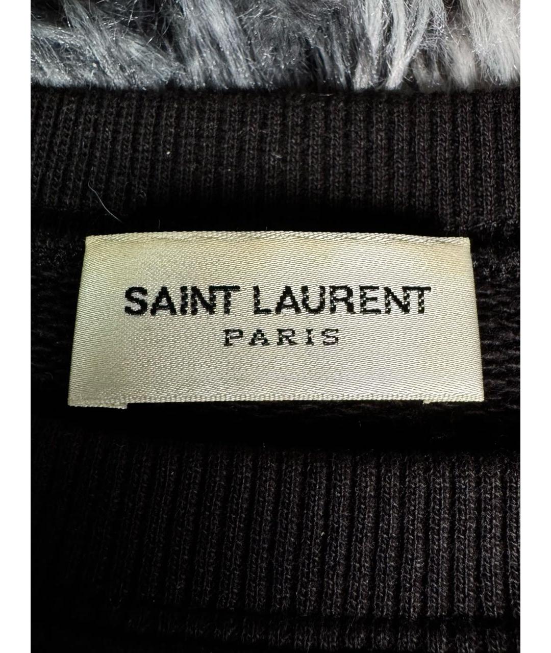 SAINT LAURENT Черный хлопковый джемпер / свитер, фото 6