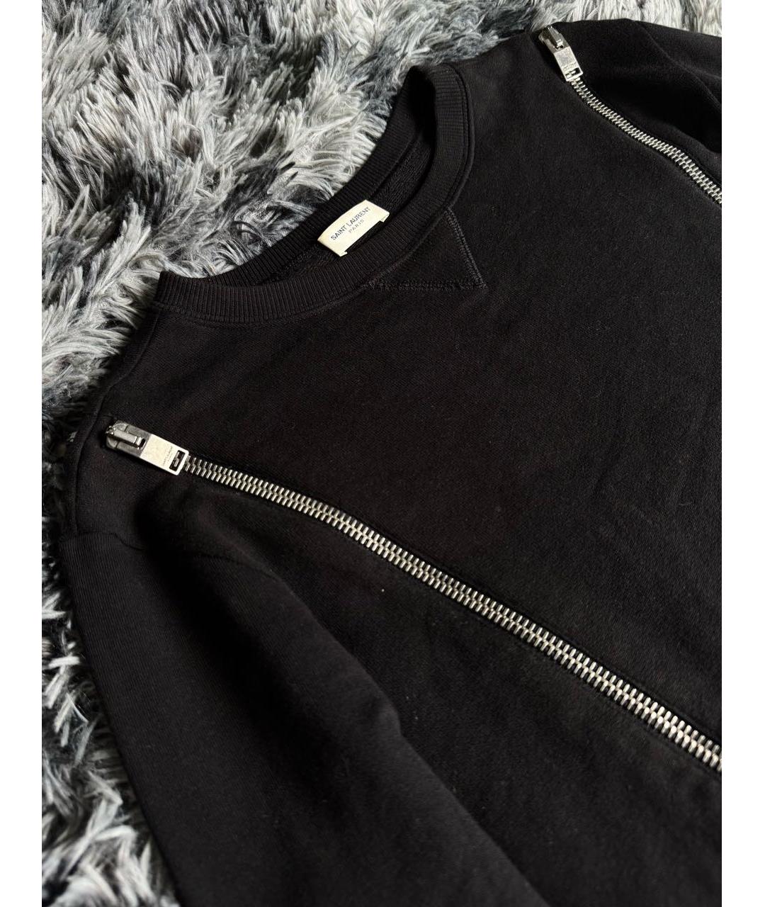 SAINT LAURENT Черный хлопковый джемпер / свитер, фото 3
